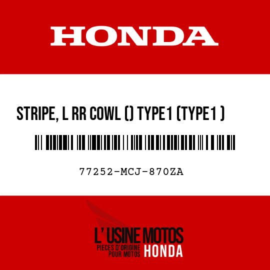 image de 77252-MCJ-870ZA STRIPE, L RR COWL () TYPE1 (TYPE1 )
