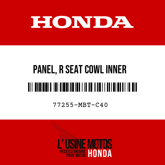 image de 77255-MBT-C40 PANEL, R SEAT COWL INNER