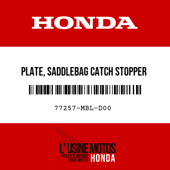 image de 77257-MBL-D00 PLATE, SADDLEBAG CATCH STOPPER