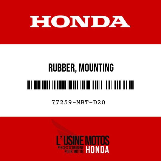 image de 77259-MBT-D20 RUBBER, MOUNTING