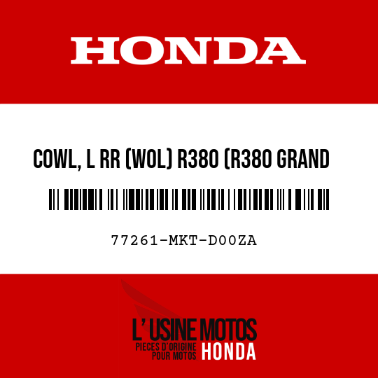 image de 77261-MKT-D00ZA COWL, L RR (WOL) R380 (R380 GRAND PRIX RED)