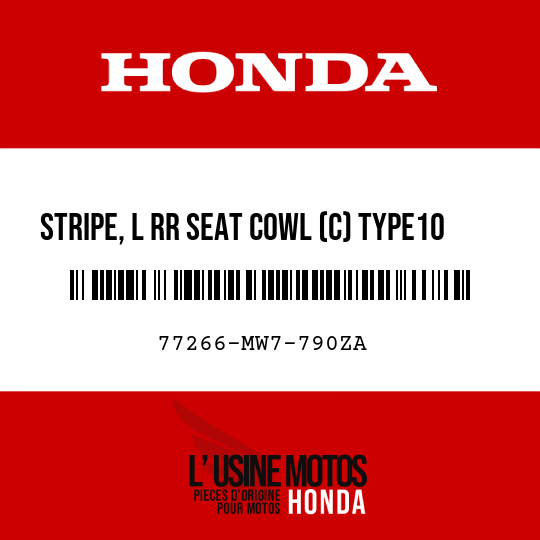 image de 77266-MW7-790ZA STRIPE, L RR SEAT COWL (C) TYPE10  (TYPE10 )