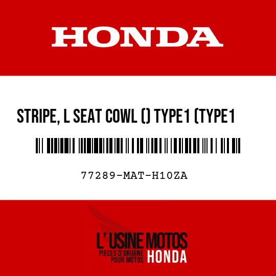 image de 77289-MAT-H10ZA STRIPE, L SEAT COWL () TYPE1 (TYPE1 )