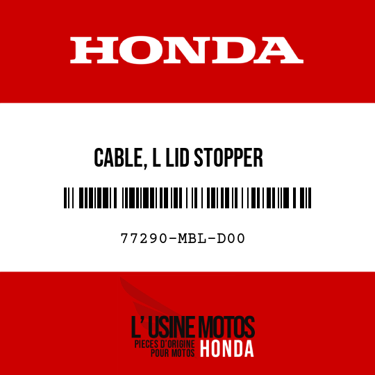 image de 77290-MBL-D00 CABLE, L LID STOPPER