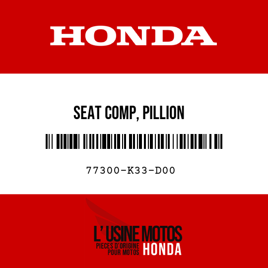 image de 77300-K33-D00 SEAT COMP, PILLION