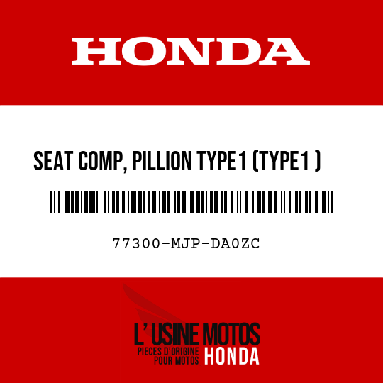 image de 77300-MJP-DA0ZC SEAT COMP, PILLION TYPE1 (TYPE1 )