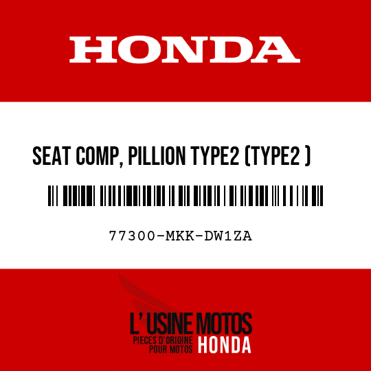 image de 77300-MKK-DW1ZA SEAT COMP, PILLION TYPE2 (TYPE2 )