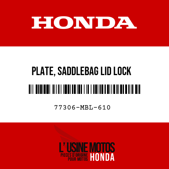 image de 77306-MBL-610 PLATE, SADDLEBAG LID LOCK