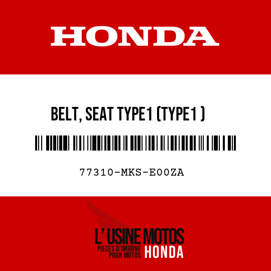 image de 77310-MKS-E00ZA BELT, SEAT TYPE1 (TYPE1 )