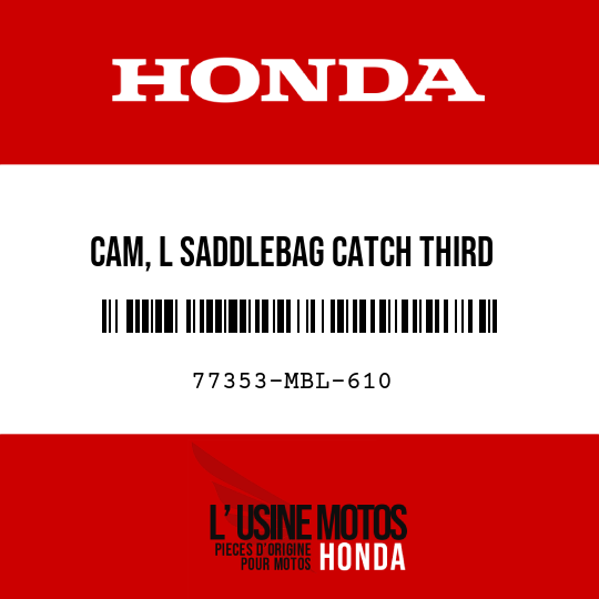 image de 77353-MBL-610 CAM, L SADDLEBAG CATCH THIRD