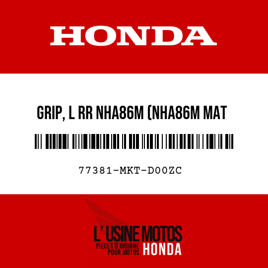 image de 77381-MKT-D00ZC GRIP, L RR NHA86M (NHA86M MAT BALLISTIC BLACK METALLIC)