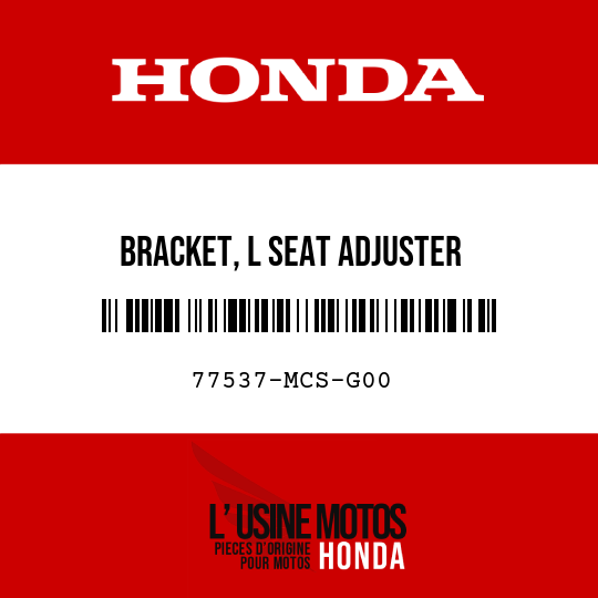 image de 77537-MCS-G00 BRACKET, L SEAT ADJUSTER