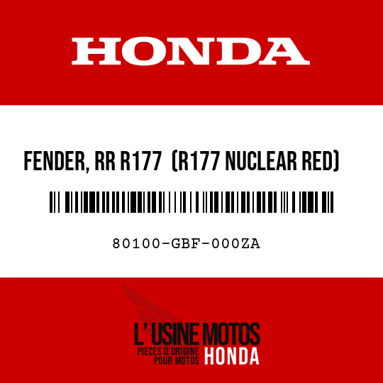 image de 80100-GBF-000ZA FENDER, RR R177  (R177 NUCLEAR RED)