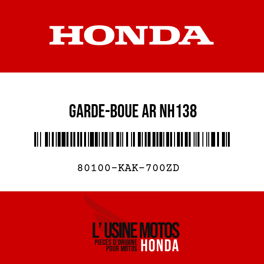image de 80100-KAK-700ZD GARDE-BOUE AR NH138 