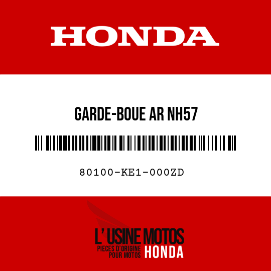 image de 80100-KE1-000ZD GARDE-BOUE AR NH57 