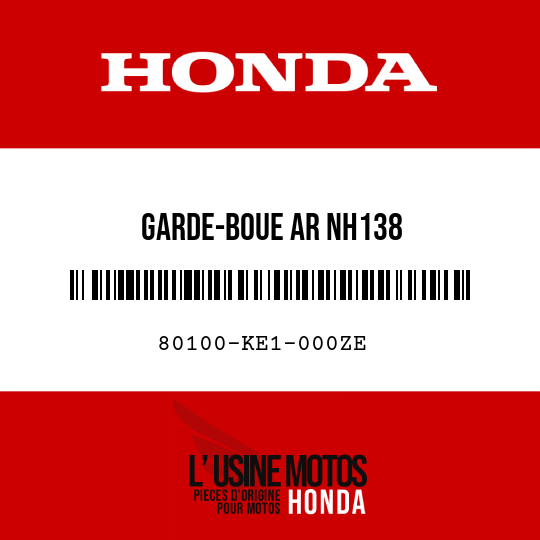 image de 80100-KE1-000ZE GARDE-BOUE AR NH138 