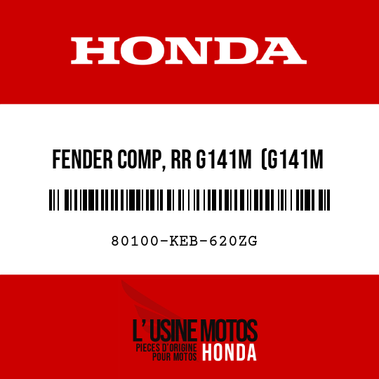 image de 80100-KEB-620ZG FENDER COMP, RR G141M  (G141M KANINGHAM GREEN METALLIC)