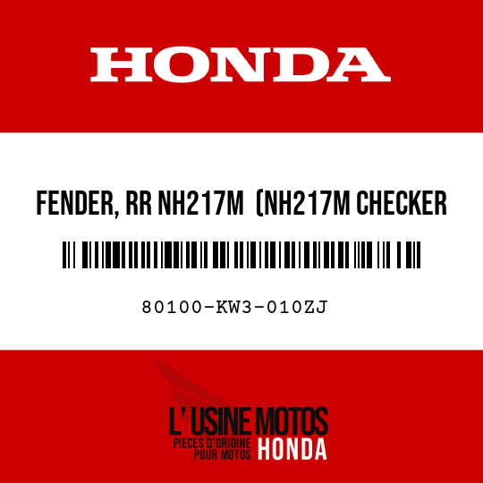 image de 80100-KW3-010ZJ FENDER, RR NH217M  (NH217M CHECKER BLACK METALLIC)