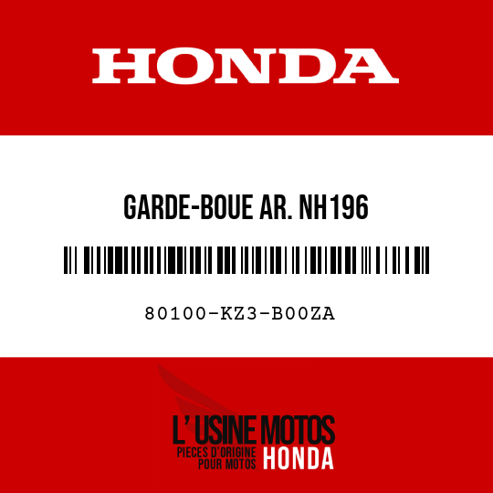 image de 80100-KZ3-B00ZA GARDE-BOUE AR. NH196 
