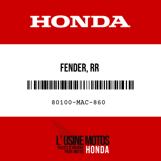 image de 80100-MAC-860 FENDER, RR