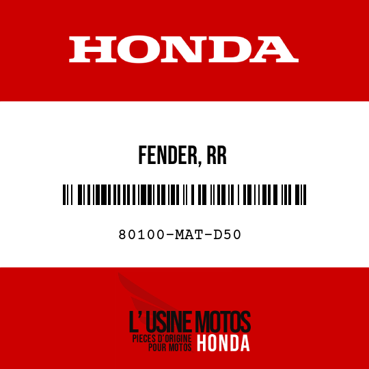 image de 80100-MAT-D50 FENDER, RR