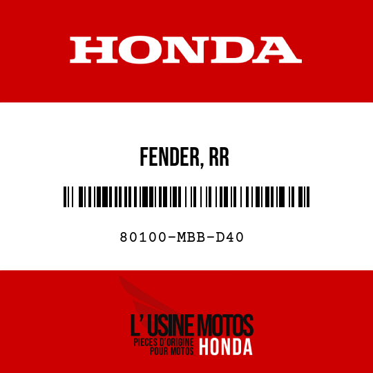 image de 80100-MBB-D40 FENDER, RR