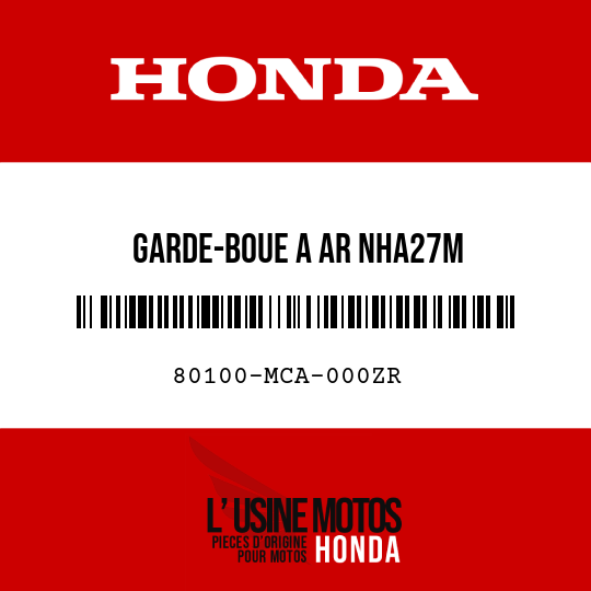 image de 80100-MCA-000ZR GARDE-BOUE A AR NHA27M 