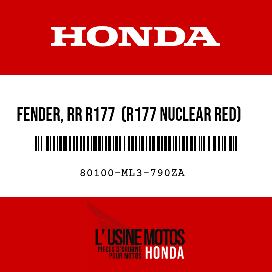 image de 80100-ML3-790ZA FENDER, RR R177  (R177 NUCLEAR RED)