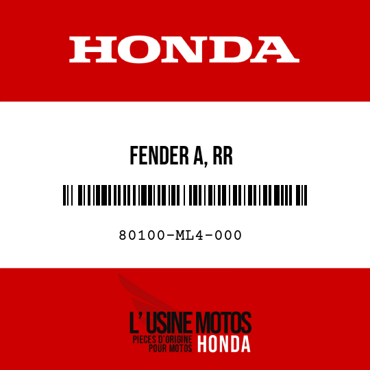 image de 80100-ML4-000 FENDER A, RR
