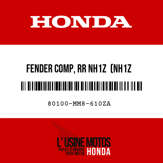 image de 80100-MM8-610ZA FENDER COMP, RR NH1Z  (NH1Z BLACK-Z)