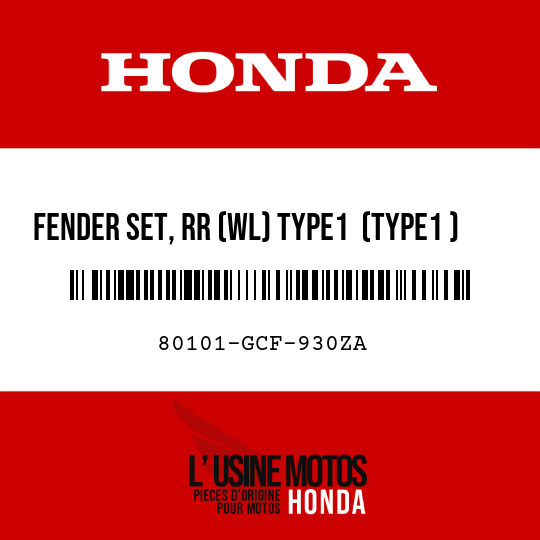 image de 80101-GCF-930ZA FENDER SET, RR (WL) TYPE1  (TYPE1 )