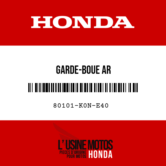 image de 80101-K0N-E40 GARDE-BOUE AR