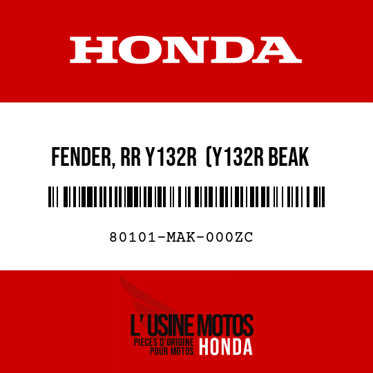 image de 80101-MAK-000ZC FENDER, RR Y132R  (Y132R BEAK YELLOW)