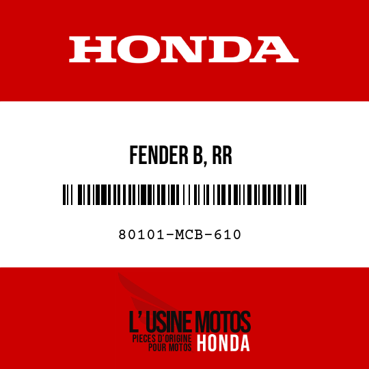 image de 80101-MCB-610 FENDER B, RR