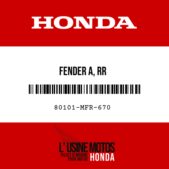 image de 80101-MFR-670 FENDER A, RR
