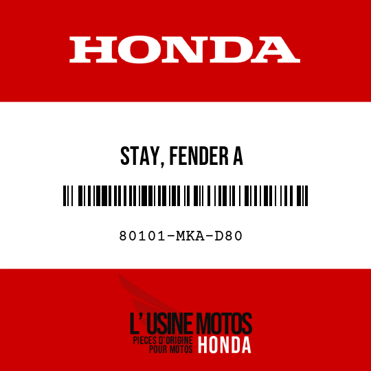 image de 80101-MKA-D80 STAY, FENDER A