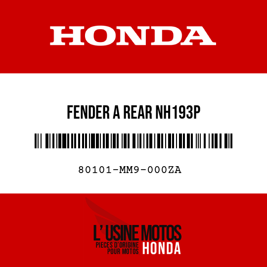 image de 80101-MM9-000ZA FENDER A REAR NH193P