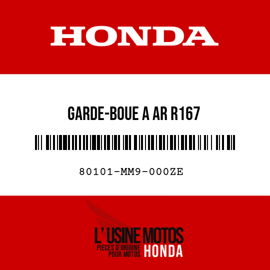 image de 80101-MM9-000ZE GARDE-BOUE A AR R167