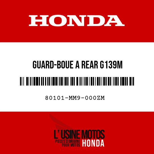 image de 80101-MM9-000ZM GUARD-BOUE A REAR G139M