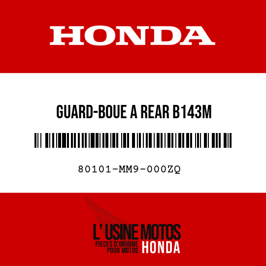 image de 80101-MM9-000ZQ GUARD-BOUE A REAR B143M