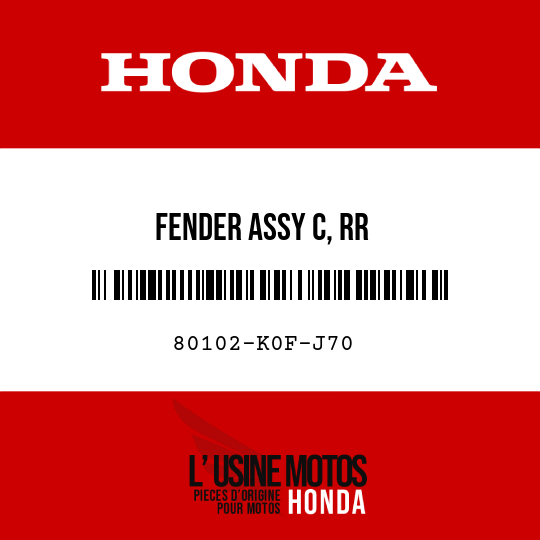 image de 80102-K0F-J70 FENDER ASSY C, RR