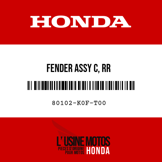 image de 80102-K0F-T00 FENDER ASSY C, RR