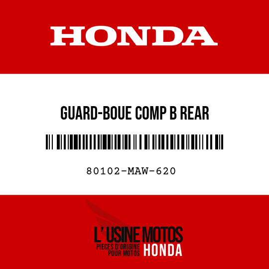 image de 80102-MAW-620 GUARD-BOUE COMP B REAR