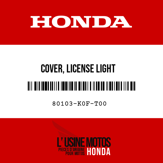 image de 80103-K0F-T00 COVER, LICENSE LIGHT