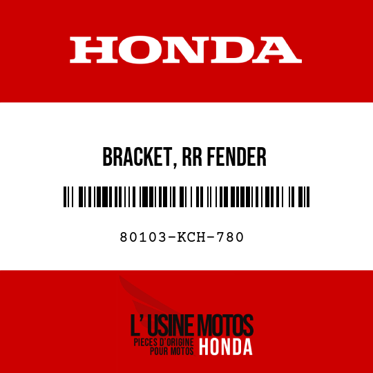 image de 80103-KCH-780 BRACKET, RR FENDER