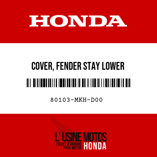 image de 80103-MKH-D00 COVER, FENDER STAY LOWER