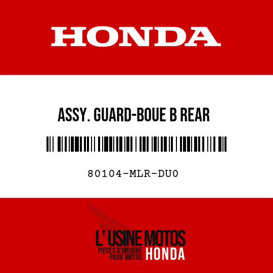 image de 80104-MLR-DU0 ASSY. GUARD-BOUE B REAR