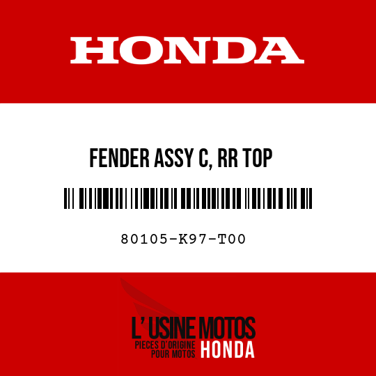 image de 80105-K97-T00 FENDER ASSY C, RR TOP