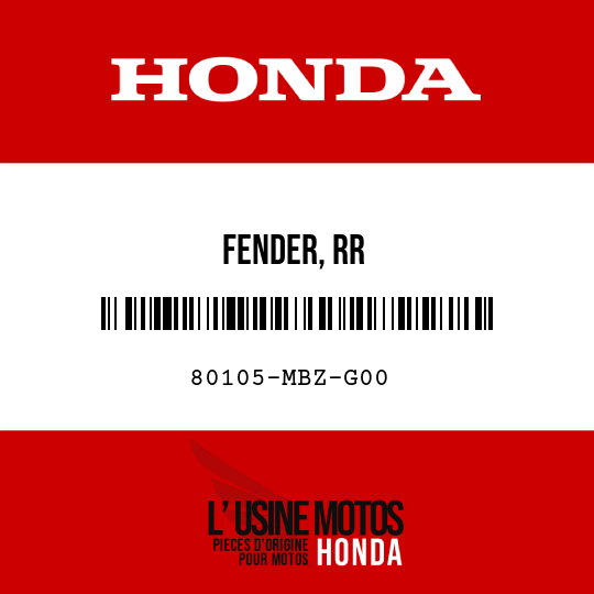 image de 80105-MBZ-G00 FENDER, RR