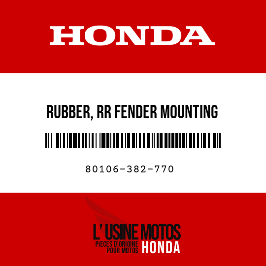 image de 80106-382-770 RUBBER, RR FENDER MOUNTING